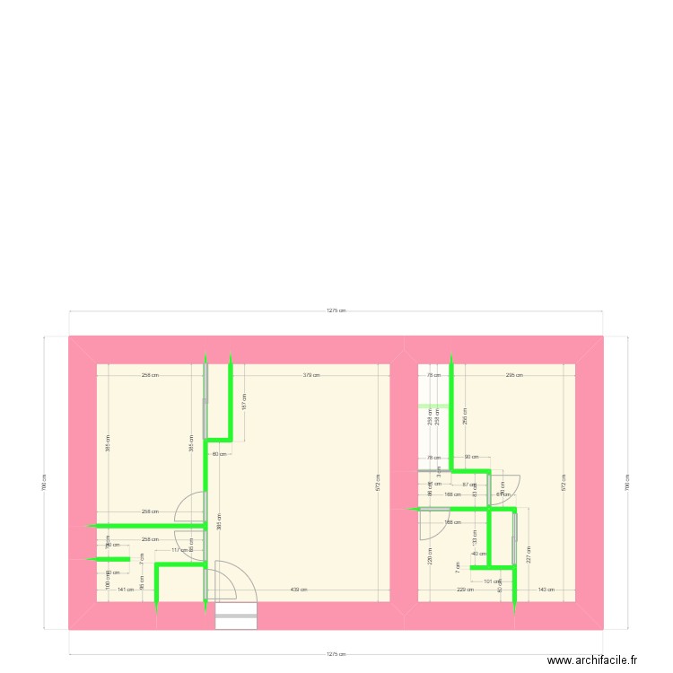 St Sulpice - Projet - Plaquiste - Version couleur. Plan de 17 pièces et 121 m2