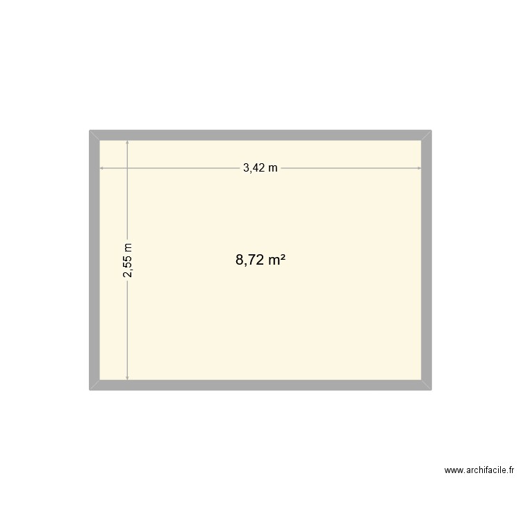 test. Plan de 1 pièce et 9 m2