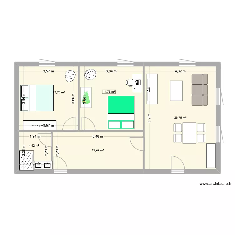 plan définitif. Plan de 5 et 72 m² plan définitif. Plan de 5 et 72 m²