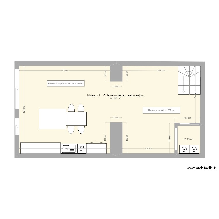 niveau -1. Plan de 0 pièce et 0 m2