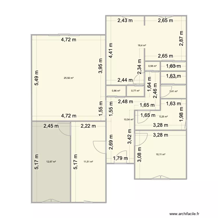 Saulxures les Nancy. Plan de 13  et 100 m²