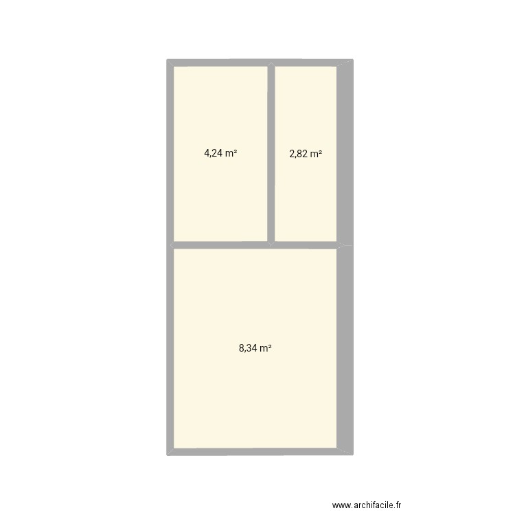 Chambre parentale 2. Plan de 3 pièces et 15 m2