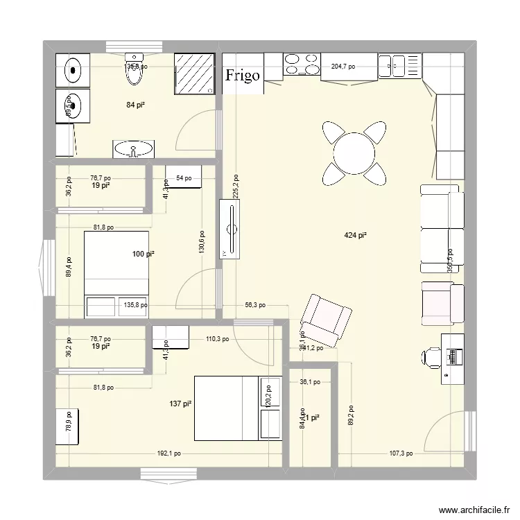 Logement1 30x30. Plan de 