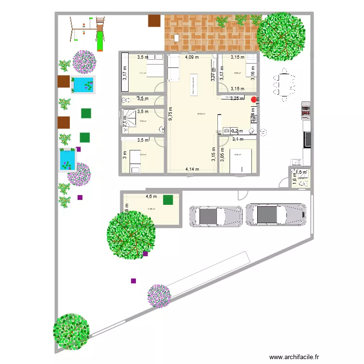 Maison_v15. Plan de 9  et 117 m²