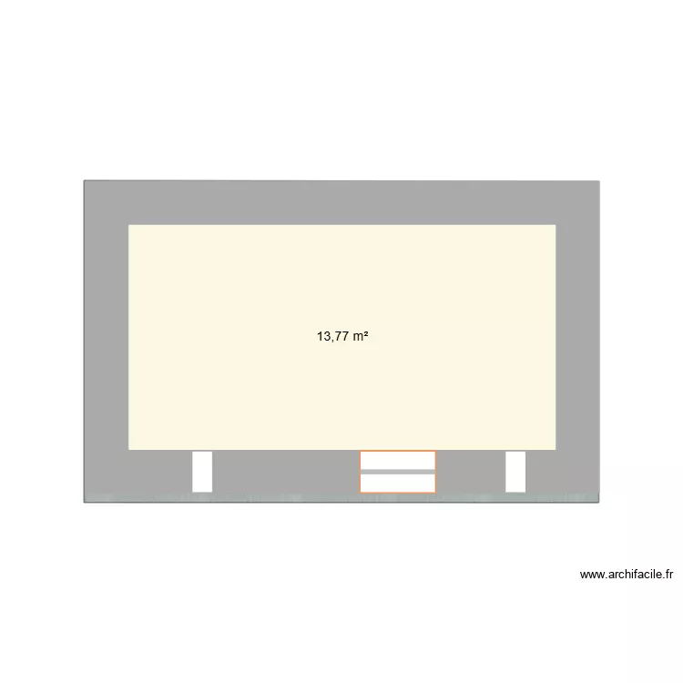 Cr&egrave;che avant travaux. Plan de 1 Pièce et 14 m²