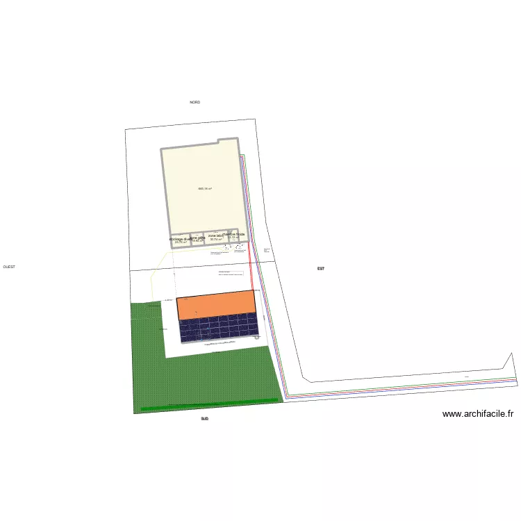 batiment avce labo. Plan de 7  et 833 m²