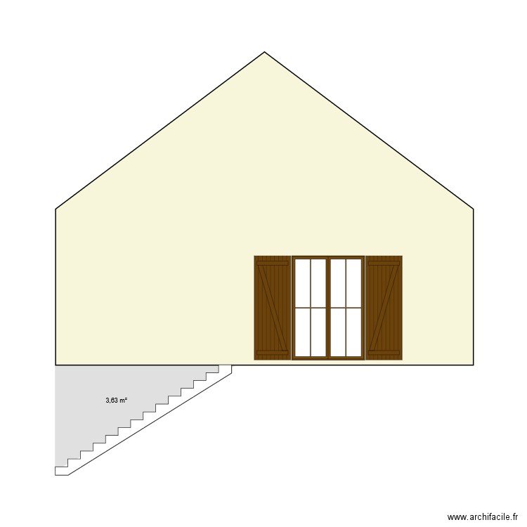 façade gauche. Plan de 0 pièce et 0 m2