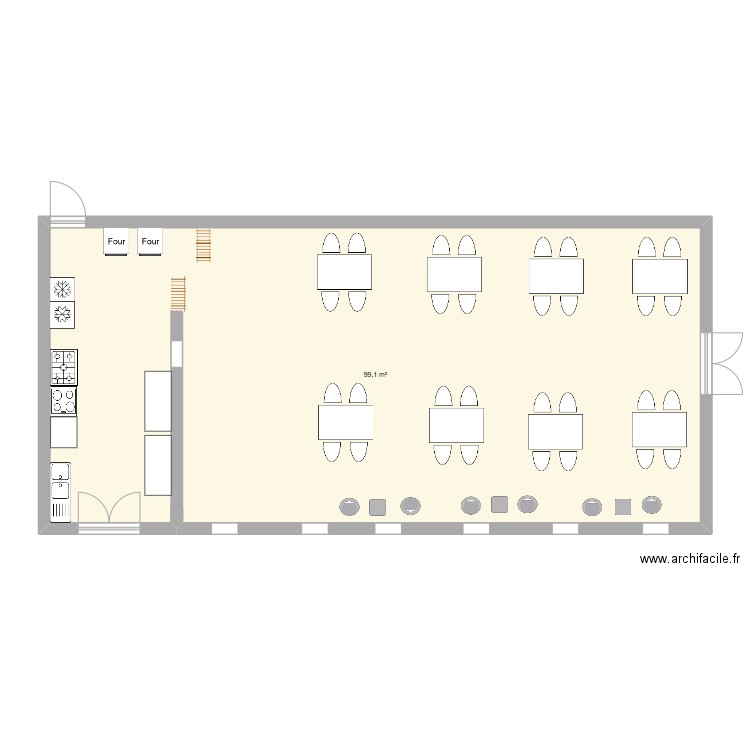 LAY-OUT SNACK SEBN. Plan de 1 pièce et 99 m2