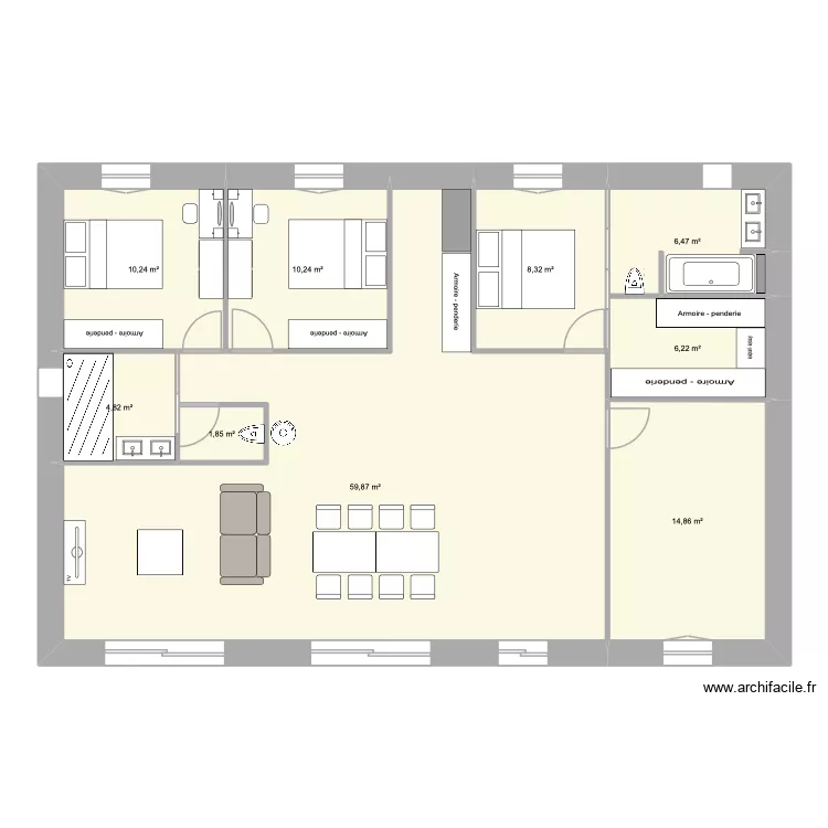 Construction neuve Thivars. Plan de 9  et 123 m²
