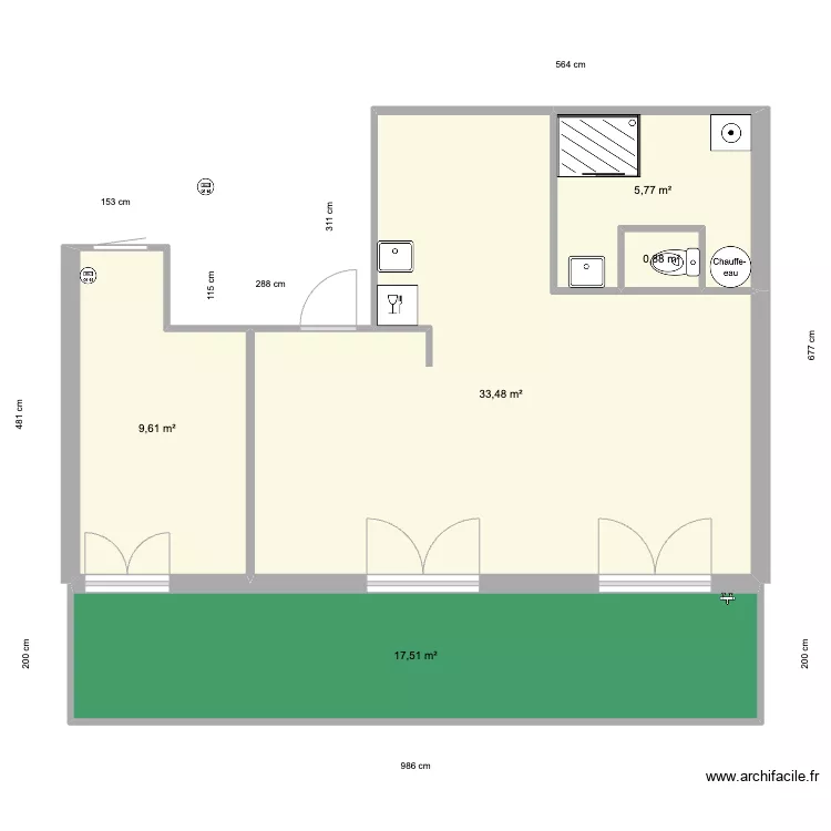 Appartement Saint esprit - Plomberie. Plan de 