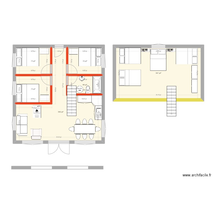 26*28. Plan de 0 pièce et 0 m2