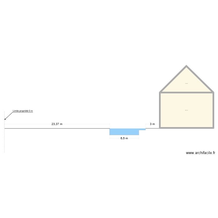 Plan de coupe Piscine. Plan de 2 pièces et 120 m2