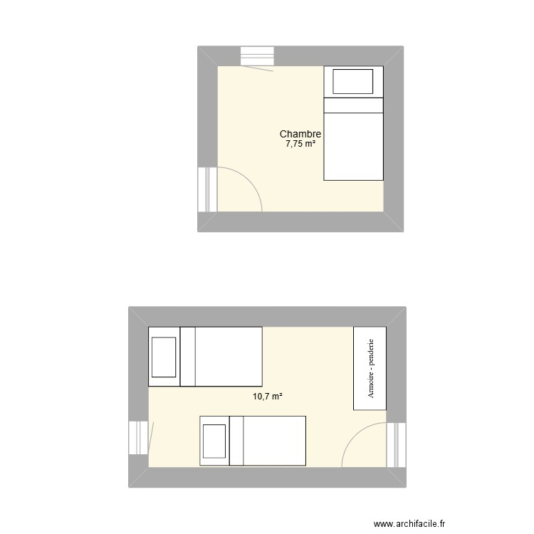 pralognan. Plan de 2 pièces et 18 m2