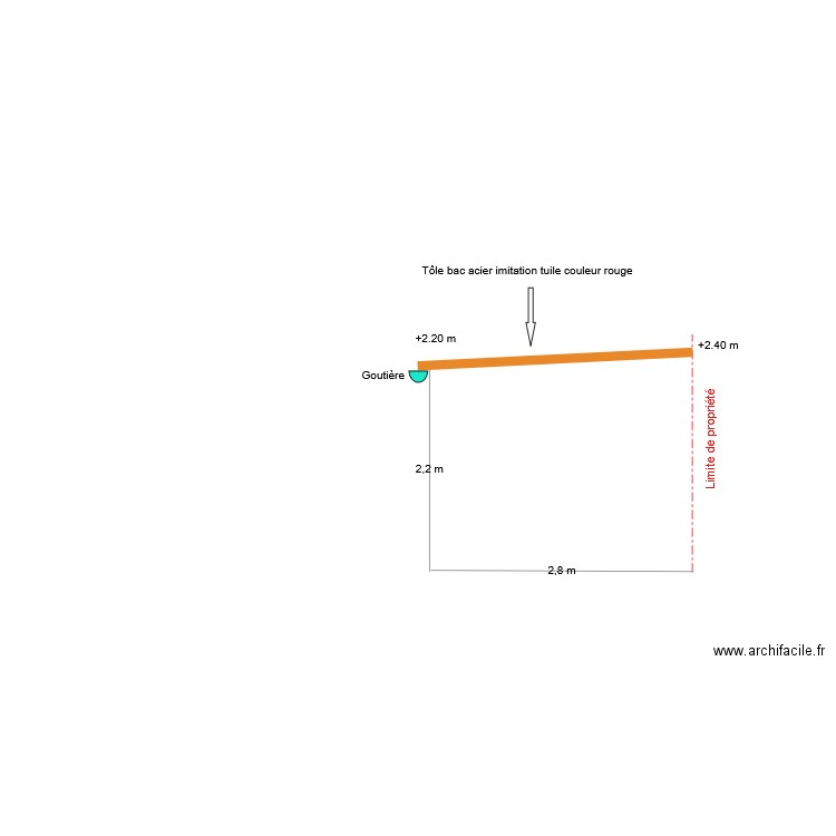 DPC 4 - Abris de jardin Plan de façade vue Ouest-. Plan de 0 pièce et 0 m2