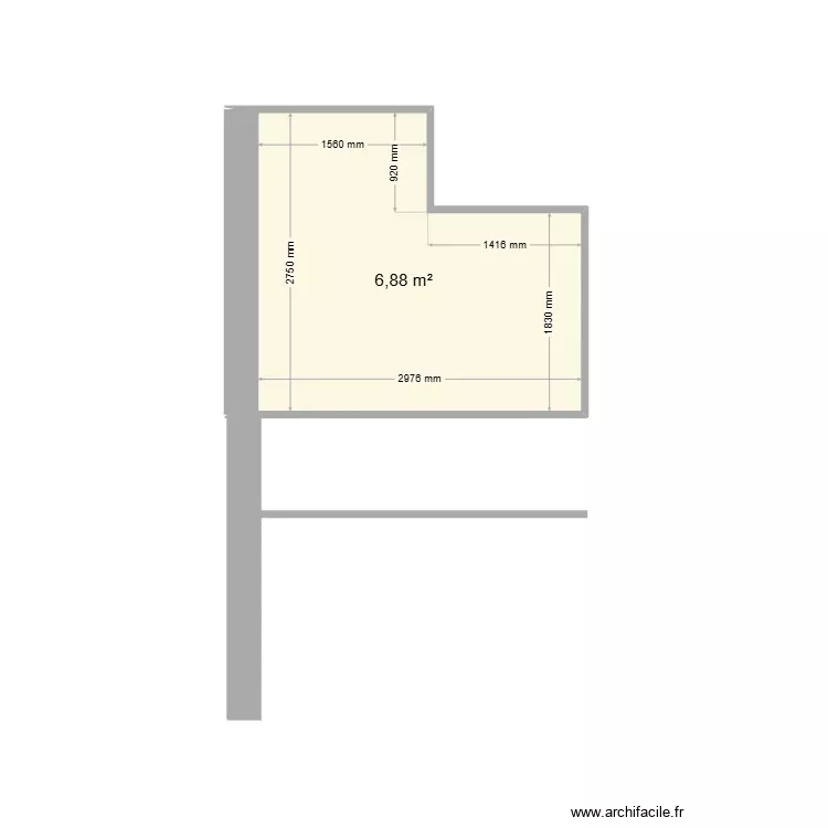 test. Plan de 1 Pièce et 7 m²