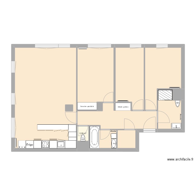 plan appartement solange. Plan de 10 pièces et 91 m2