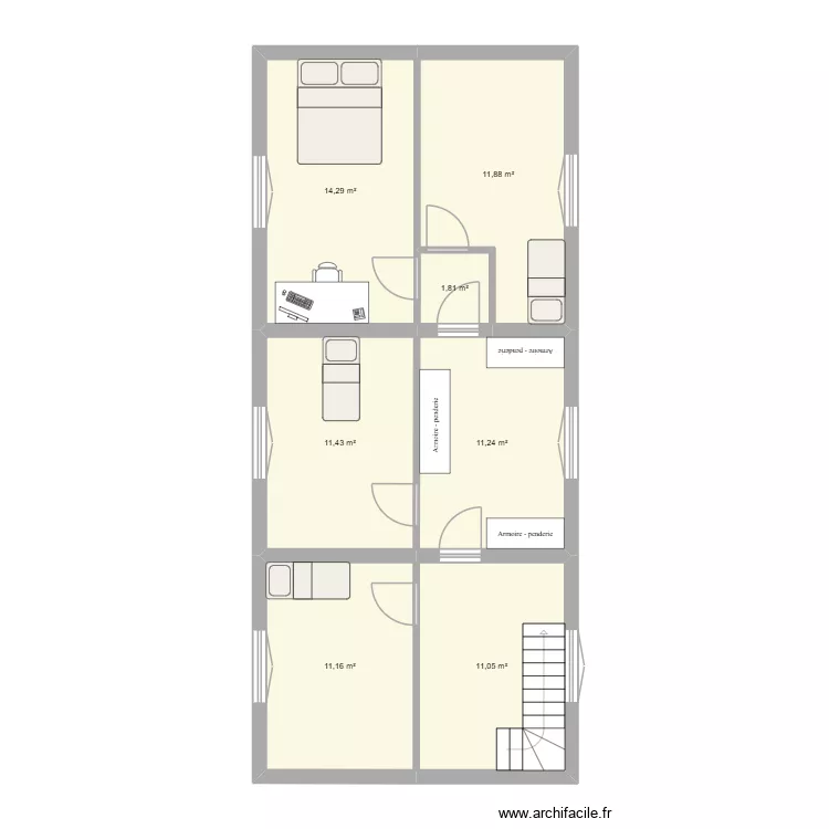 n+1. Plan de 7 Pièces et 73 m² n+1. Plan de 7 Pièces et 73 m²