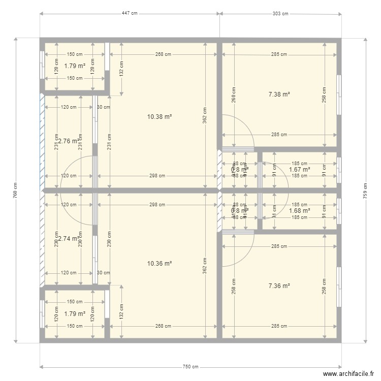  studio pour akak 2. Plan de 12 pièces et 50 m2