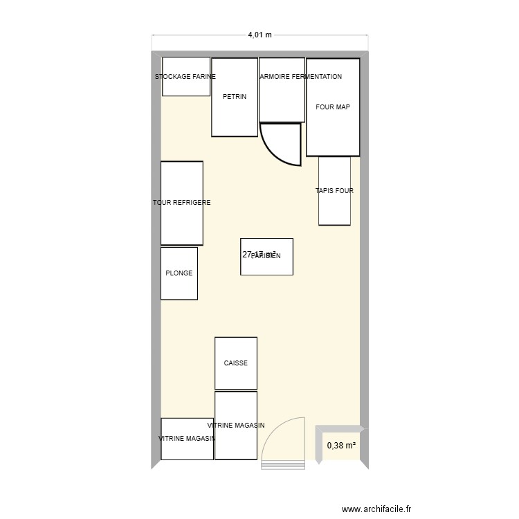 SYLVIA. Plan de 2 pièces et 28 m2