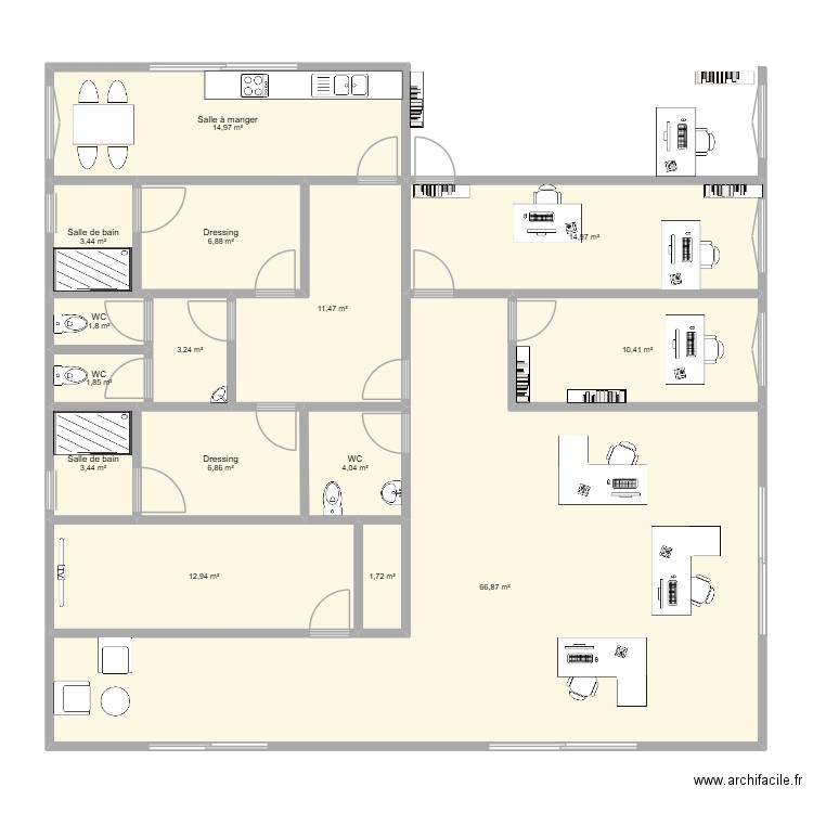 Bassens 2. Plan de 15 pièces et 165 m2