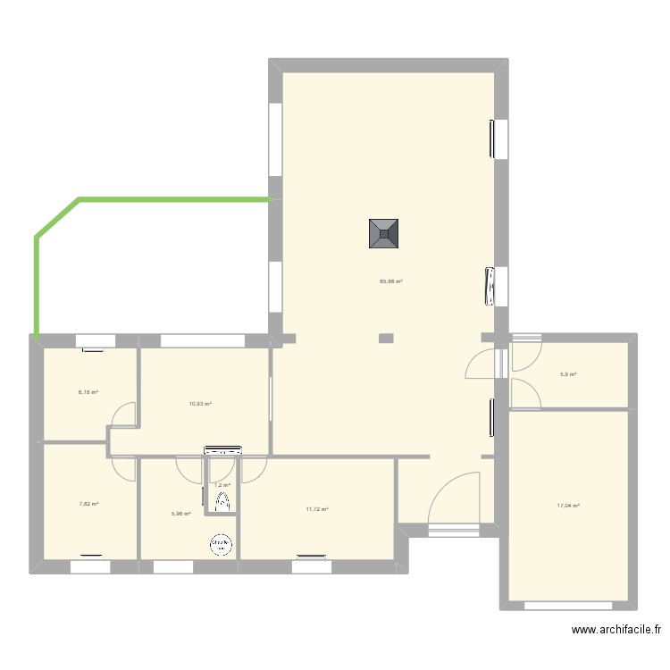 maison. Plan de 9 pièces et 133 m2