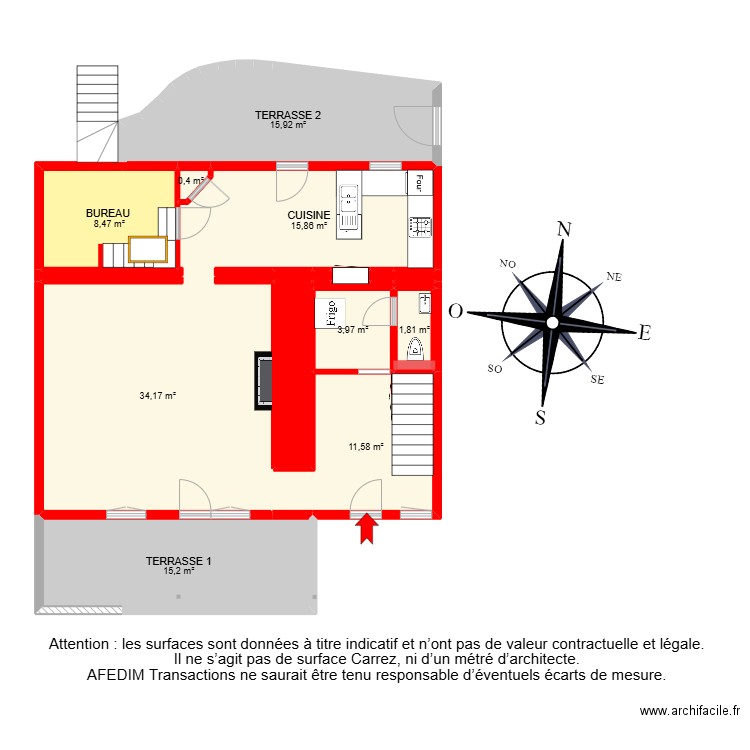 BI 27817-. Plan de 30 pièces et 222 m2
