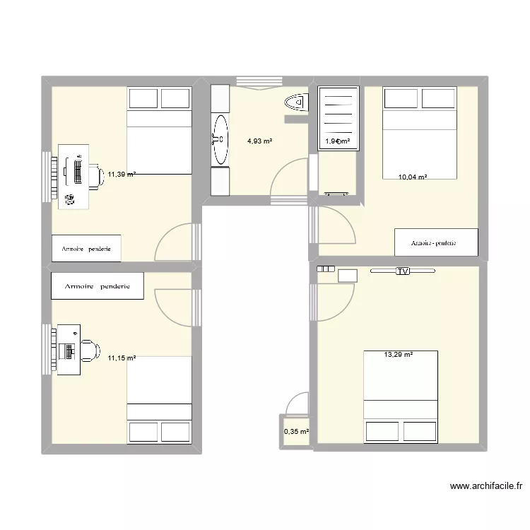 ETAGE. Plan de 7 et 53 m² ETAGE. Plan de 7 et 53 m²