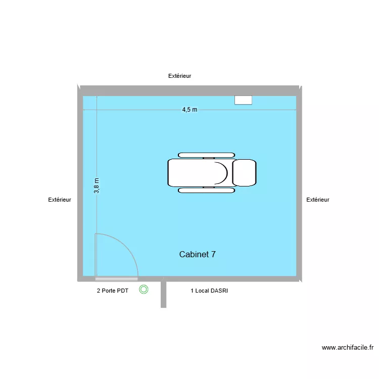 10511 Cabinet 7. Plan de 1  et 17 m²