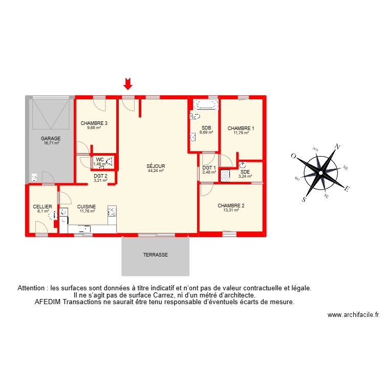 BI 27805. Plan de 12 pièces et 141 m2