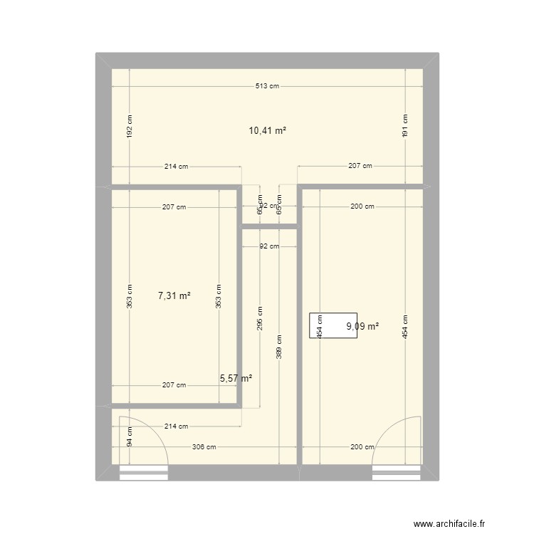 egypte V1.6. Plan de 4 pièces et 32 m2