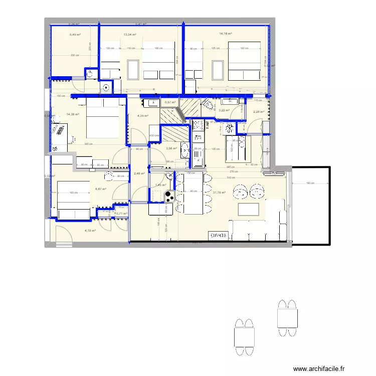 Plan projet meubl&eacute; du 20 juin 2025. Plan de 