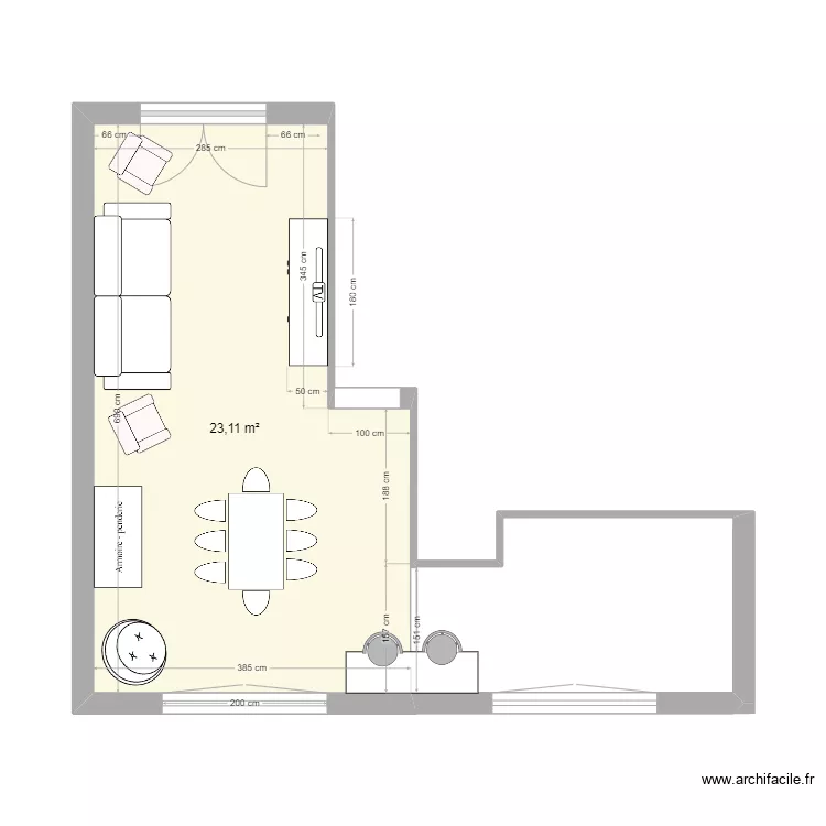 Salon + SàM HC. Plan de Salon + SàM HC. Plan de