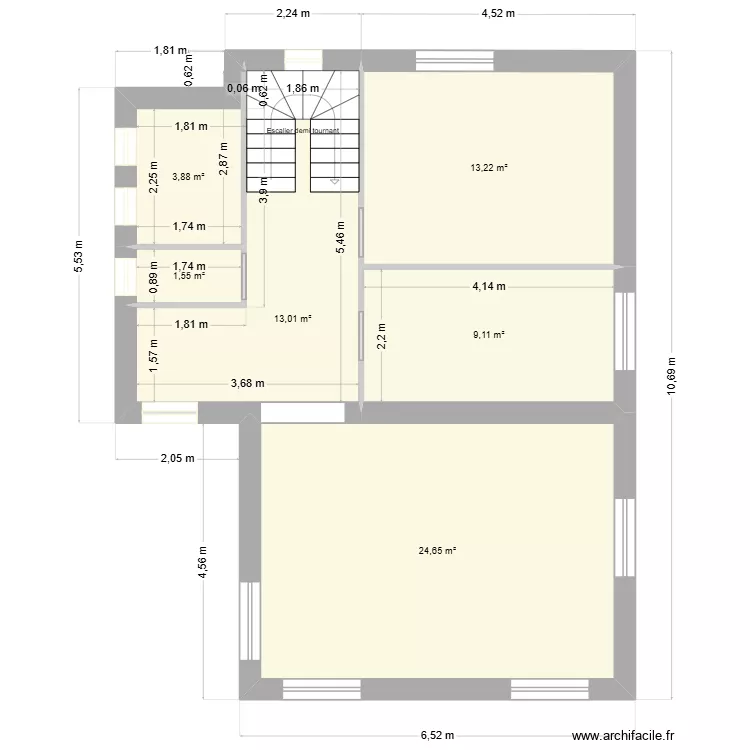 EssaiPASQUIER. Plan de 6  et 65 m²