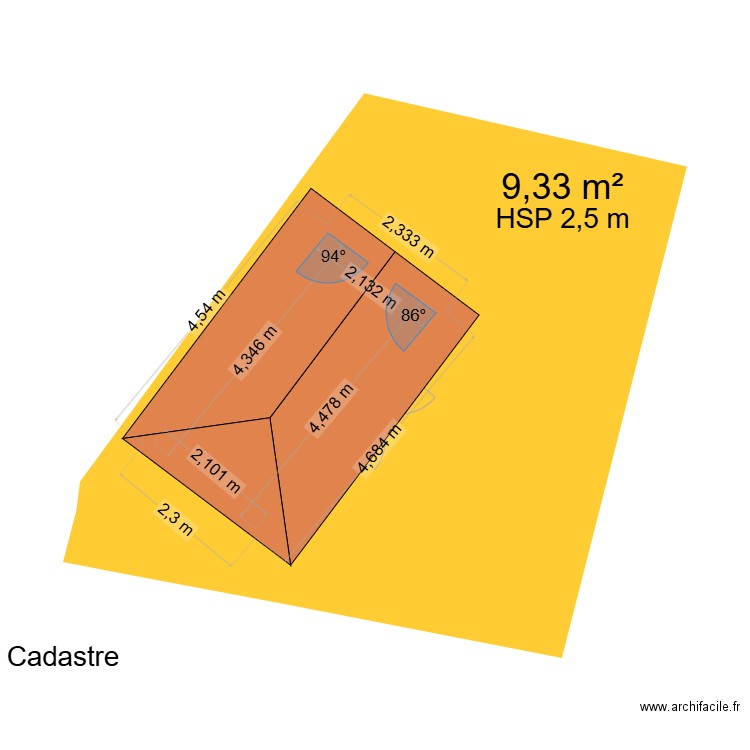 Abri de Jardin TIGNES. Plan de 1 pièce et 9 m2