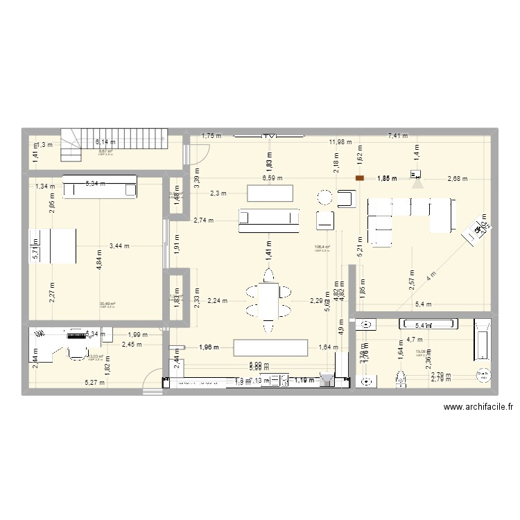 alain. Plan de 7 pièces et 176 m2