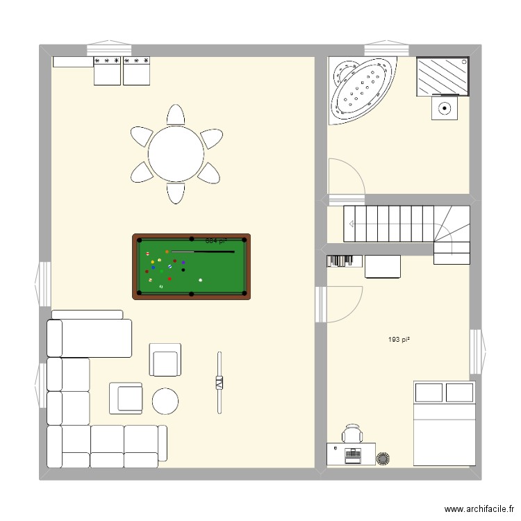 plan a construire. Plan de 2 pièces et 82 m2