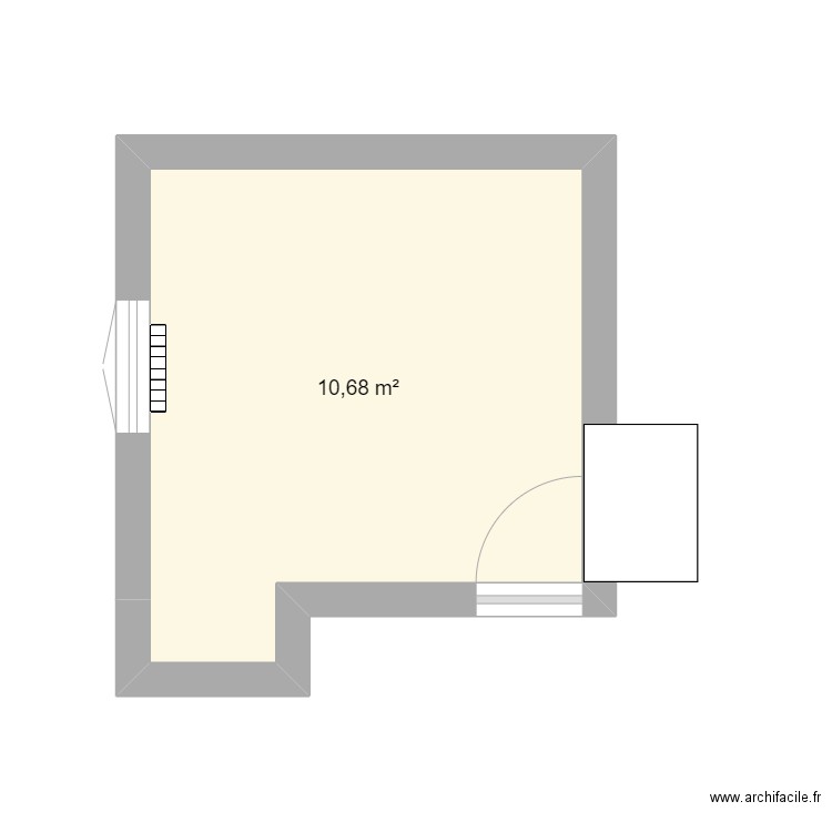 Chambre Pouly. Plan de 1 pièce et 11 m2