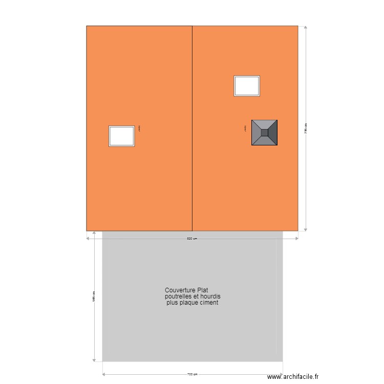 Plan toitures 2024. Plan de 1 pièce et 30 m2