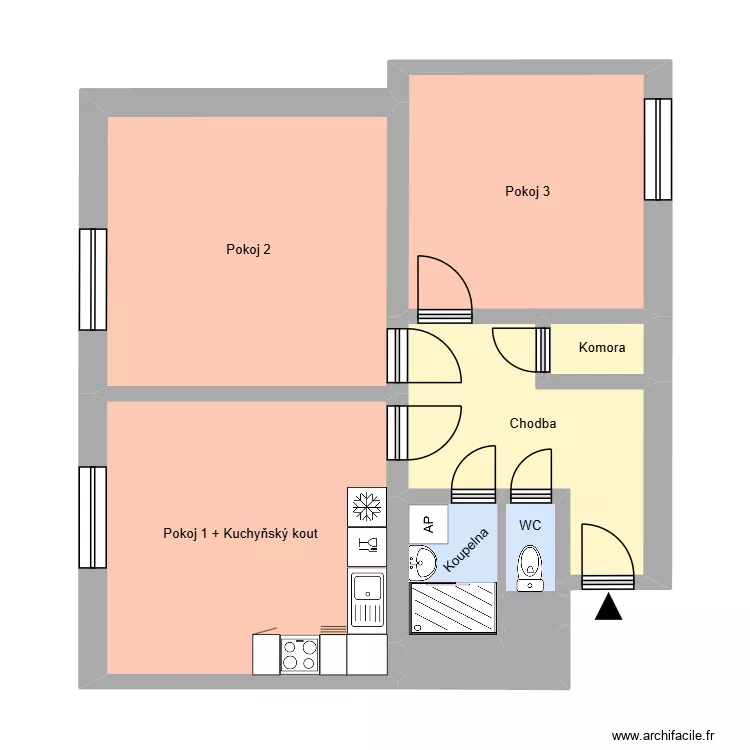 n&aacute;m. jana nerudy 612, byt 12. Plan de 13 pièces et 183 m²