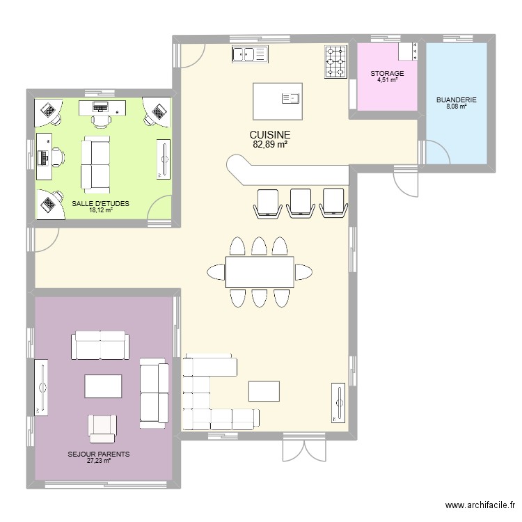 NKOLTANG BAS. Plan de 5 pièces et 141 m2