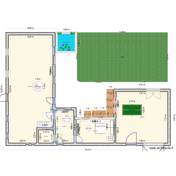 plan sans transformation garage f&eacute;vrier 26 II. Plan de 0 pièce et 0 m2