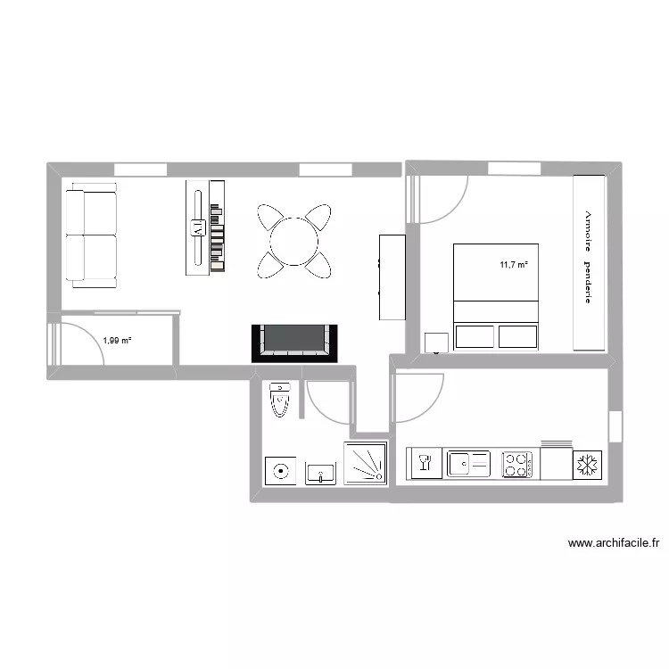 Chezery Jean 3. Plan de 2  et 14 m²