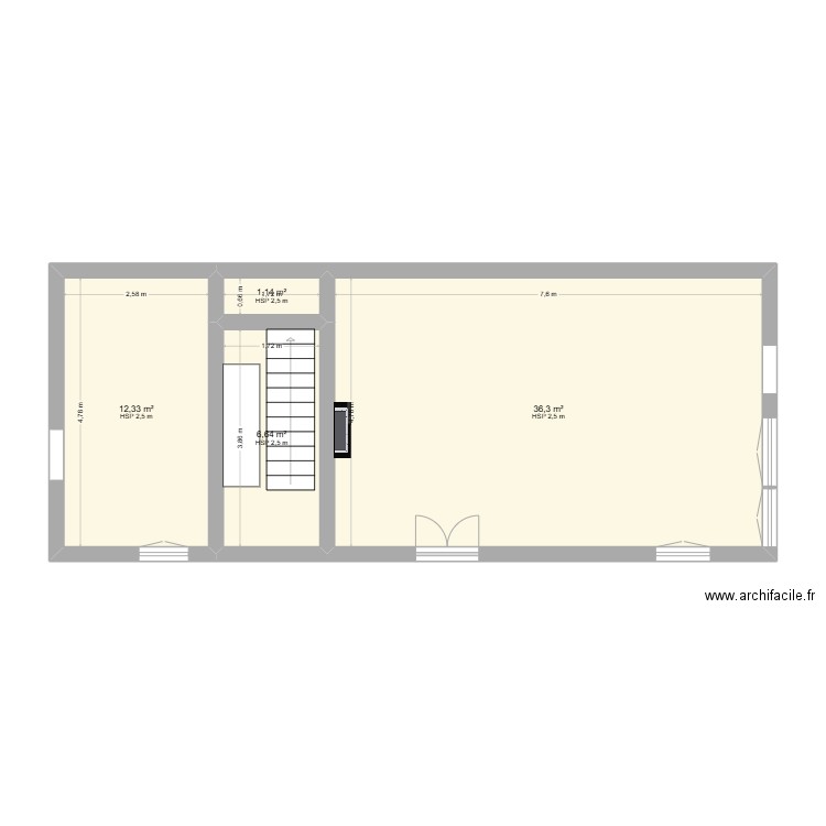 Vaumort. Plan de 4 pièces et 56 m2