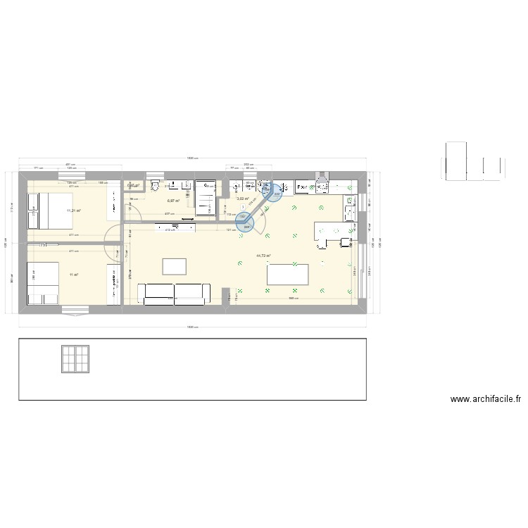 primo 4. Plan de 6 pièces et 77 m2