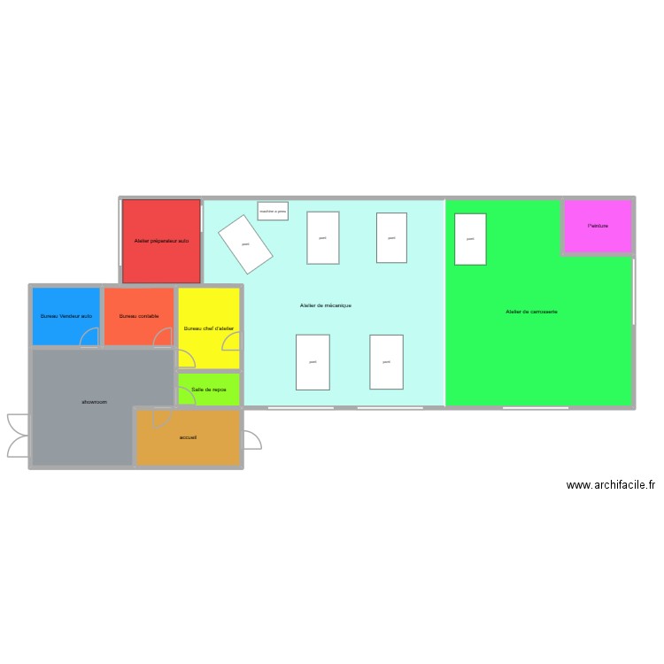 Garage Vincent. Plan de 9 pièces et 137 m2