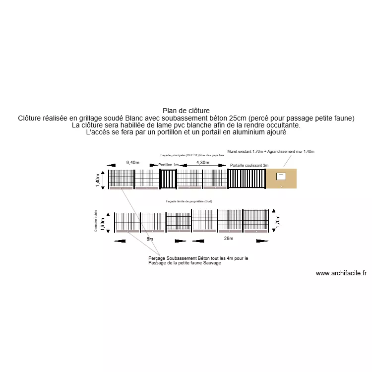CLOTURE PESSAC. Plan de CLOTURE PESSAC. Plan de