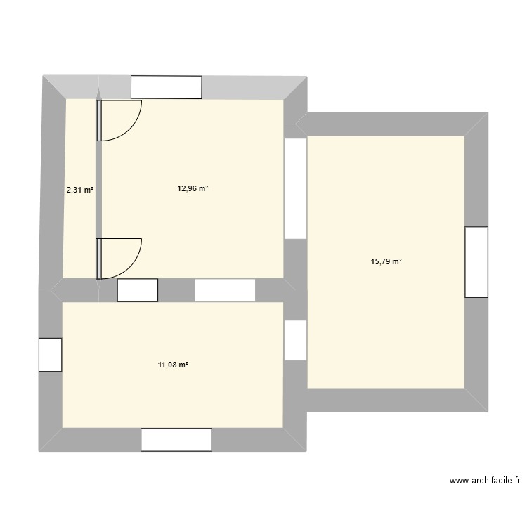 roisey. Plan de 4 pièces et 42 m2