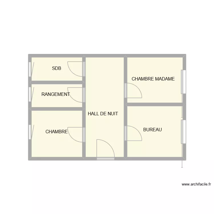 PLAN POURBAIX HALL DE NUIT. Plan de 6  et 16 m²