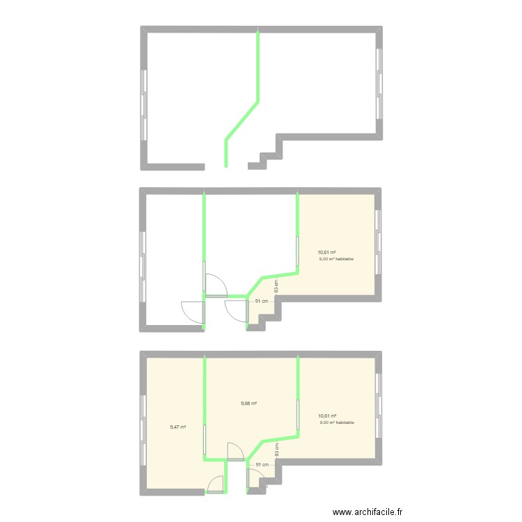Plan avant / après 2. Plan de 0 pièce et 0 m2