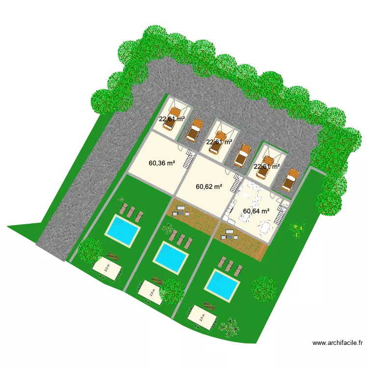 maguelonne. Plan de 6  et 249 m²